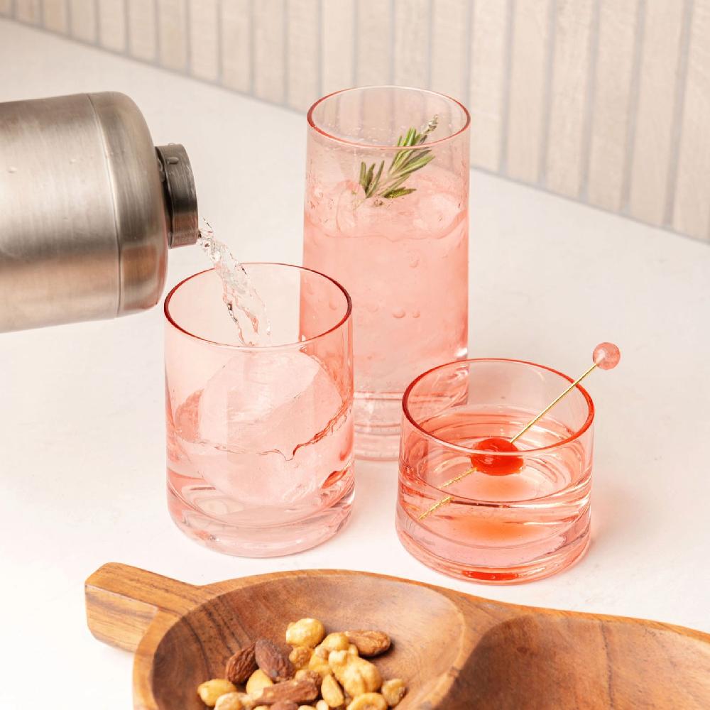 Karma Gifts Clear Luster Set Of 4 Mid Century Cooler Glasses