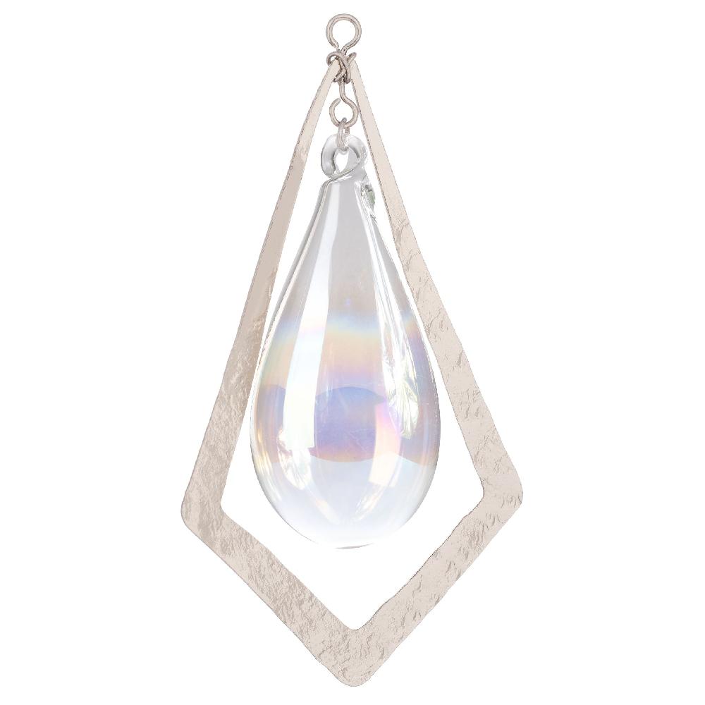 karma gifts Clear Luster / Silver Teardrop Florence Ornaments