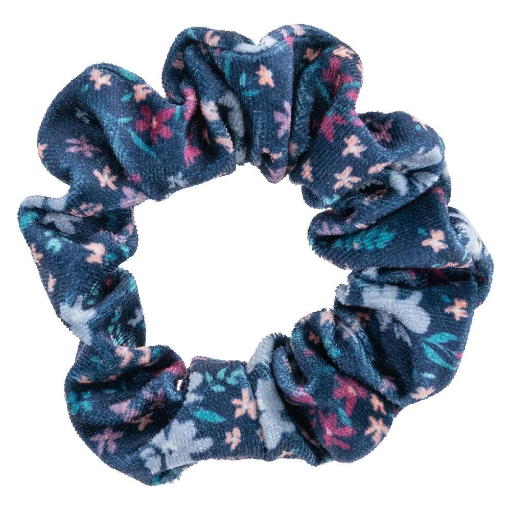 Karma Gifts Dark Navy Floral Velvet Scrunchies - 3 Pack