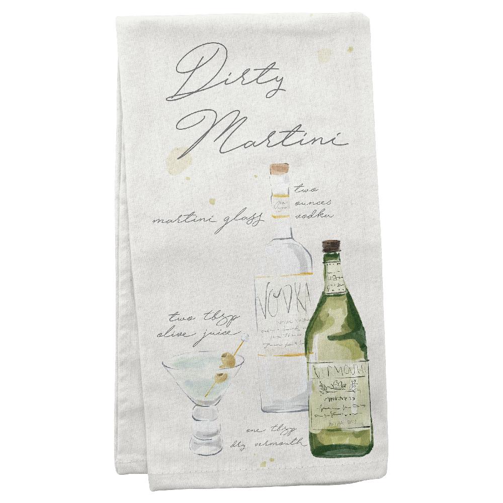 karma gifts Dirty Martini Speakeasy Linen Tea Towel