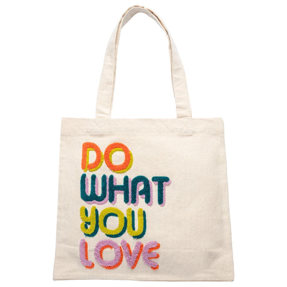 karma gifts Do What You Love Embroidered Canvas Tote