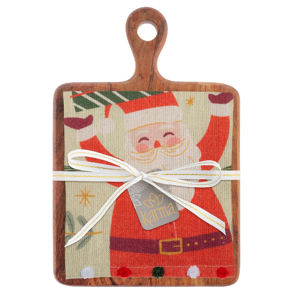 karma gifts Don't Stop Believin Holiday Tea Towel with Cutting Board