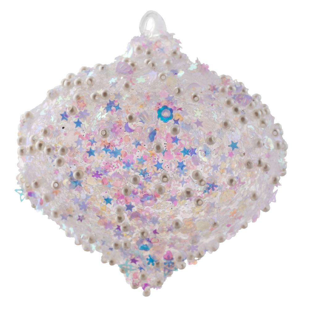 Karma Gifts Drop Iridescent Confetti Glass Clear Ornament
