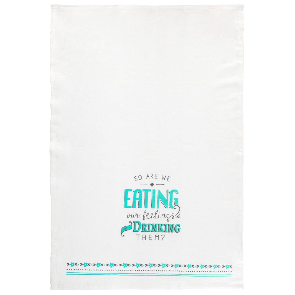 Karma Gifts Eating Our Feelings Cheeky Flour Sack Tea Towels