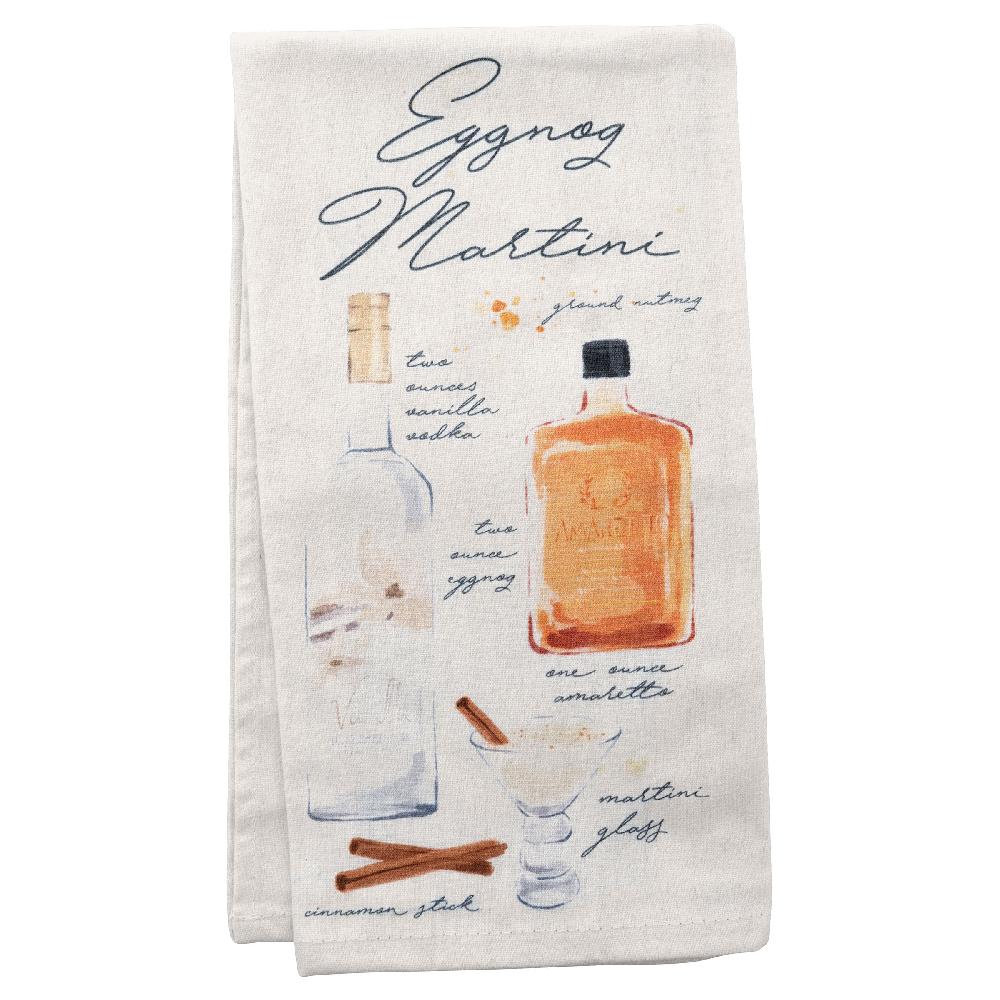 karma gifts Eggnog Martini Holiday Spirits Tea Towel