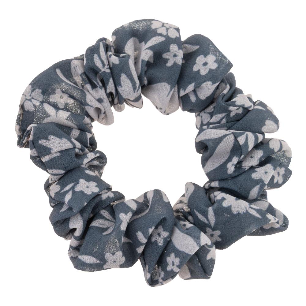 Karma Gifts Gray Floral Set Of 3 Chiffon Scrunchies