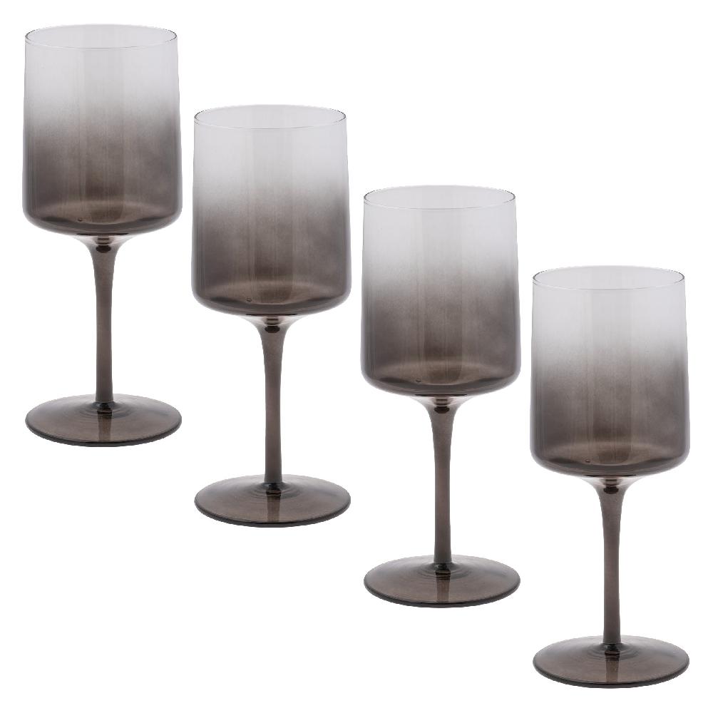 karma gifts Gray Ombre Set Of 4 Mid Century Wine Glasses