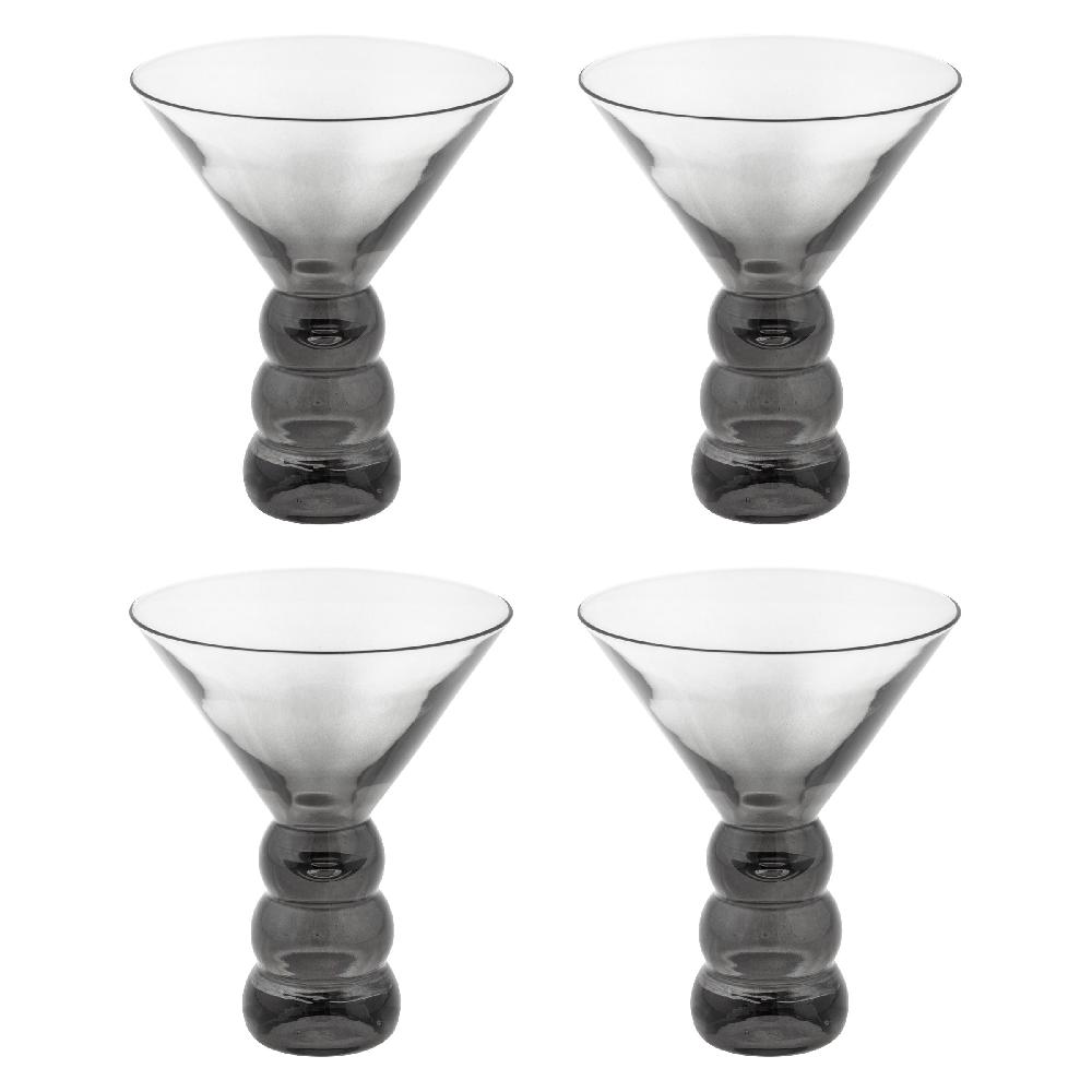 Karma Gifts Gray Set Of 4 Lexi Collection Martini Glass Set