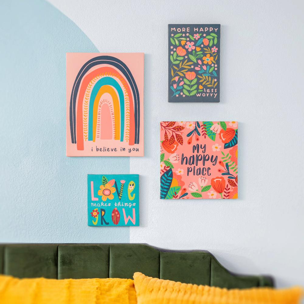 Karma Gifts Happy Place 11.75 X 11.75 Canvas Wall Art