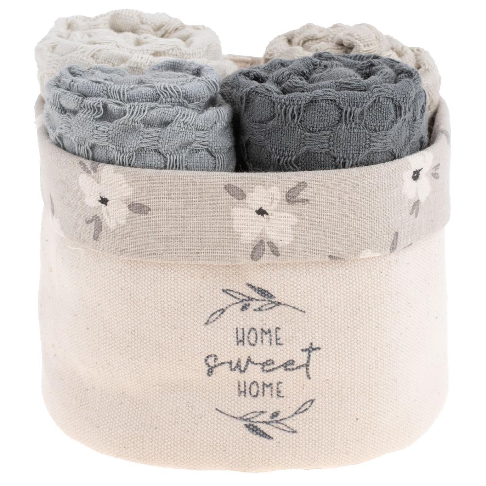 karma gifts Home Waffle Weave Dishcloth Set With Canvas Holder