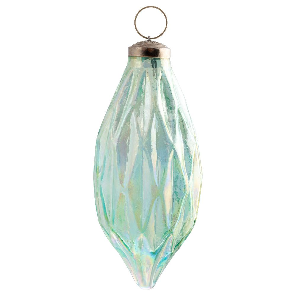 Karma Gifts Iridescent Green Faceted Teardrop Ornament