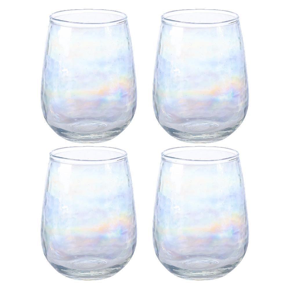 karma gifts Iridescent Set of 4 Catalina Stemless Wine Glass