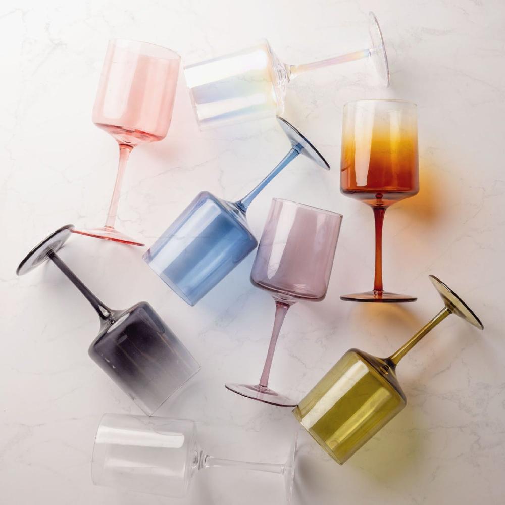 Karma Gifts Iridescent Set Of 4 Mid Century Wine Glasses