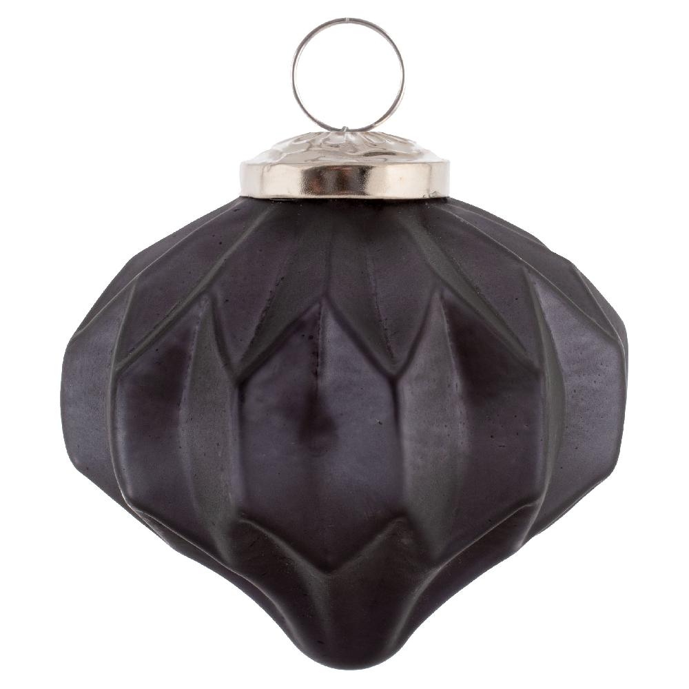 Karma Gifts 3.5" Faceted Gunmetal Ornaments