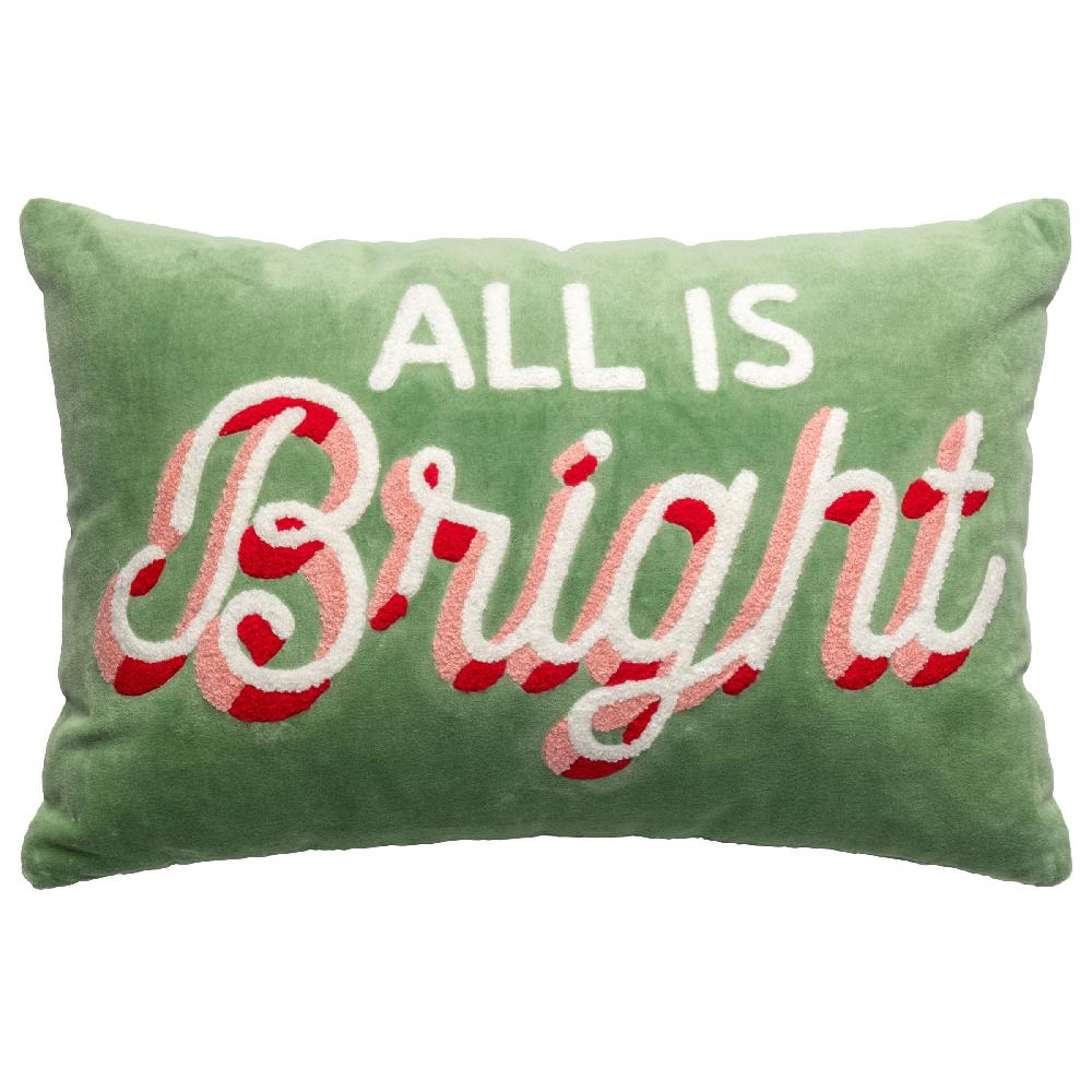 karma gifts All is Bright Lumbar Velvet Pillow