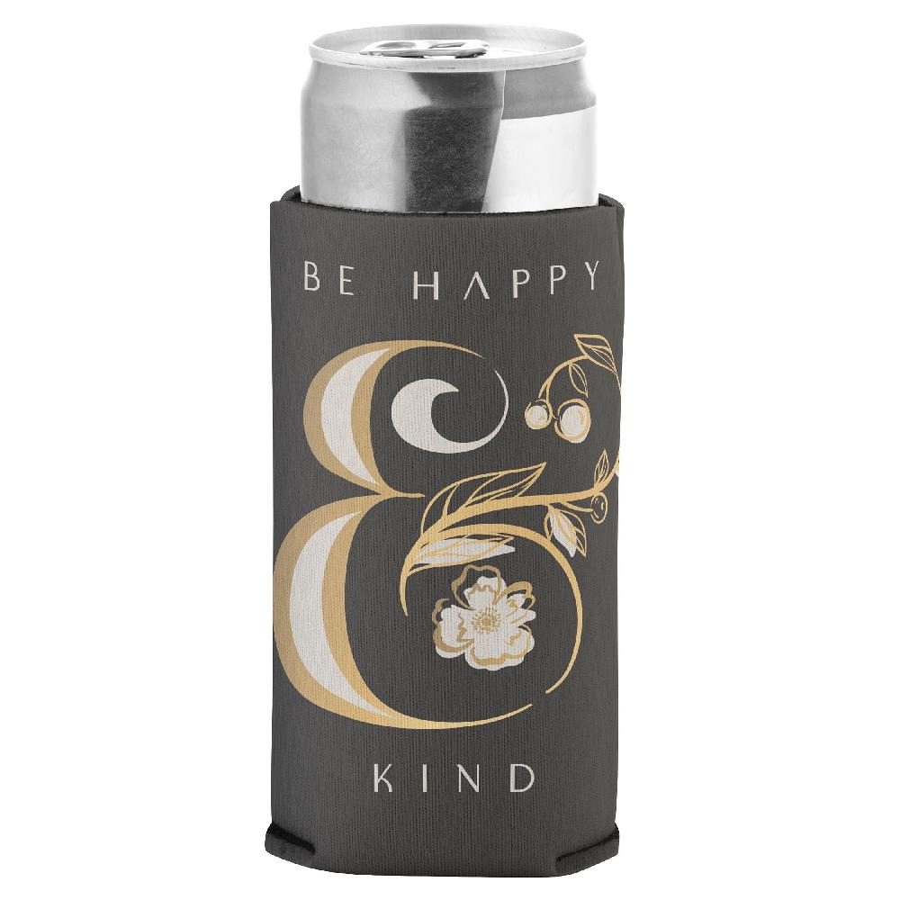 karma gifts Be Happy & Kind Slim Can Coolers