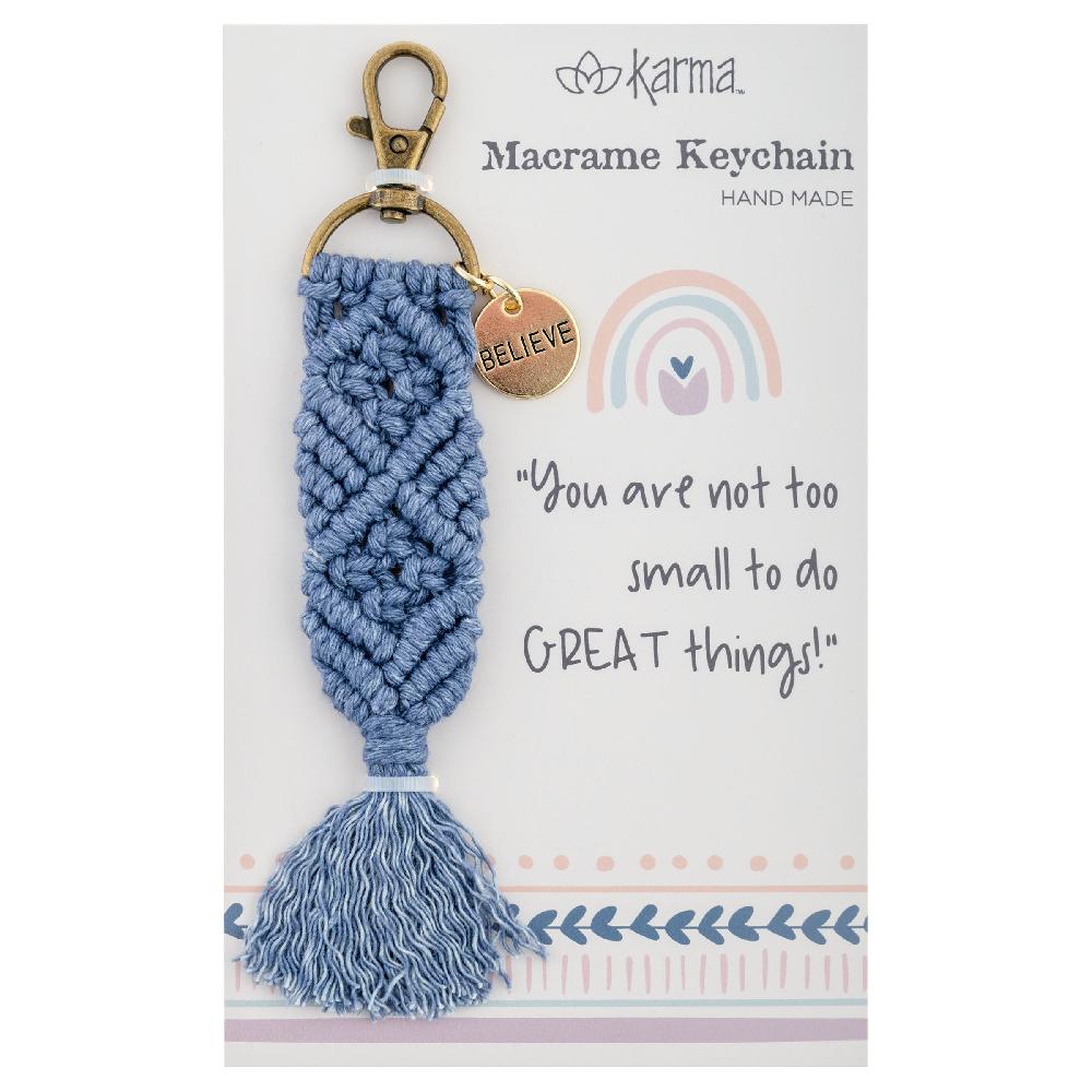 Karma Gifts Believe Macrame Keychains