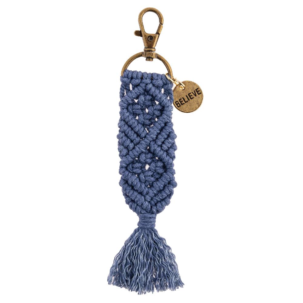 karma gifts Believe Macrame Keychains