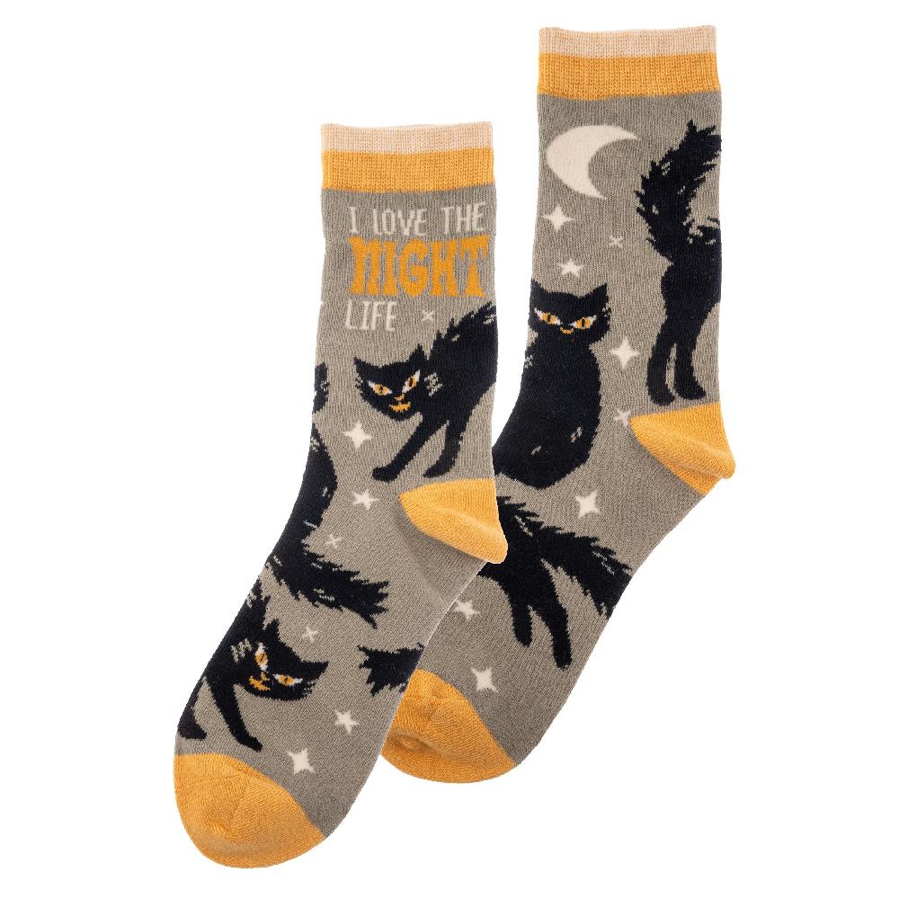 karma gifts Black Cat Holiday Socks