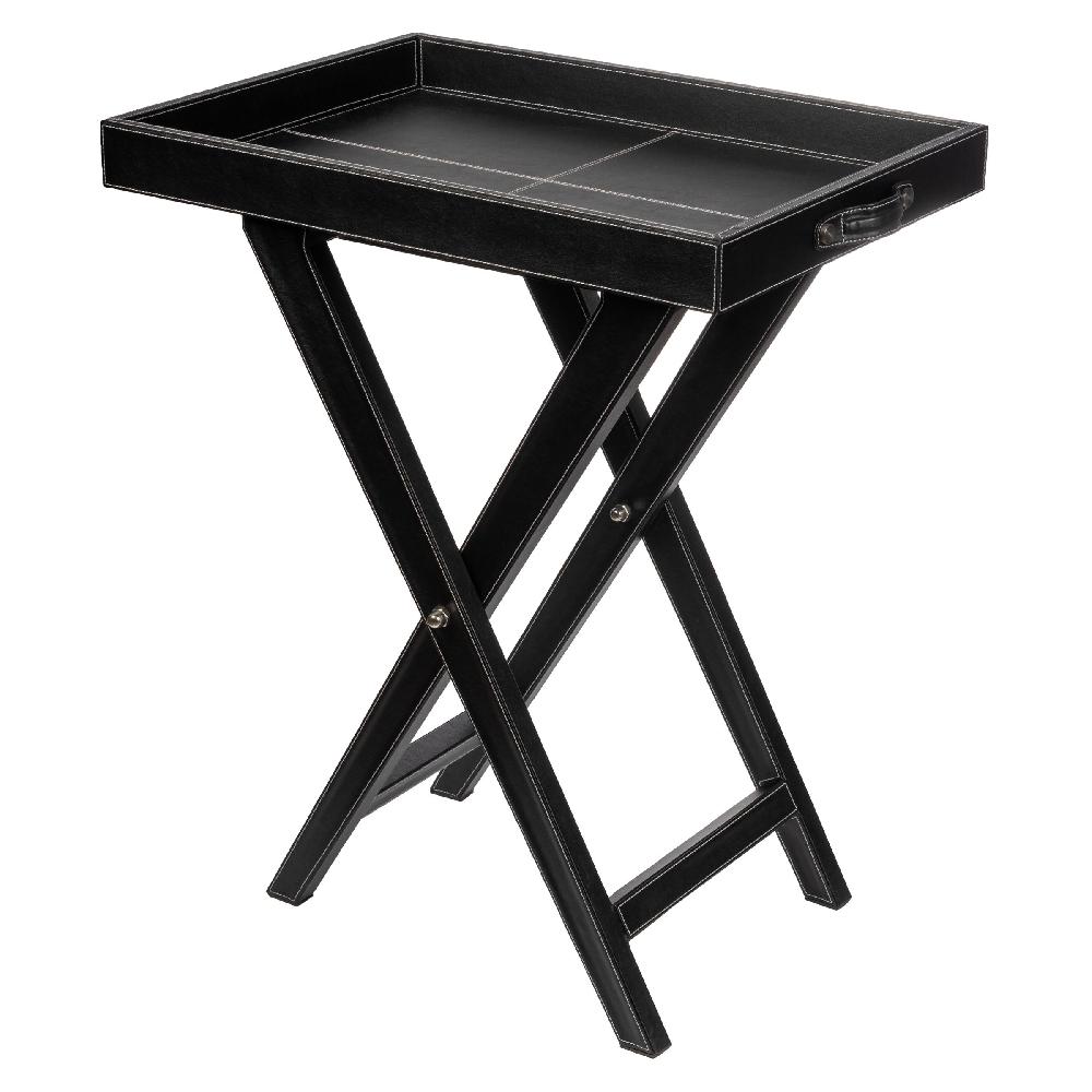 karma gifts Black Leather Butler Tray