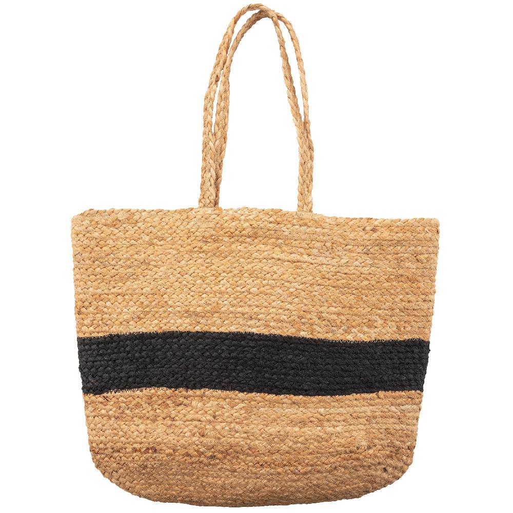 Karma Gifts Black Stripe Jute Beach Bag