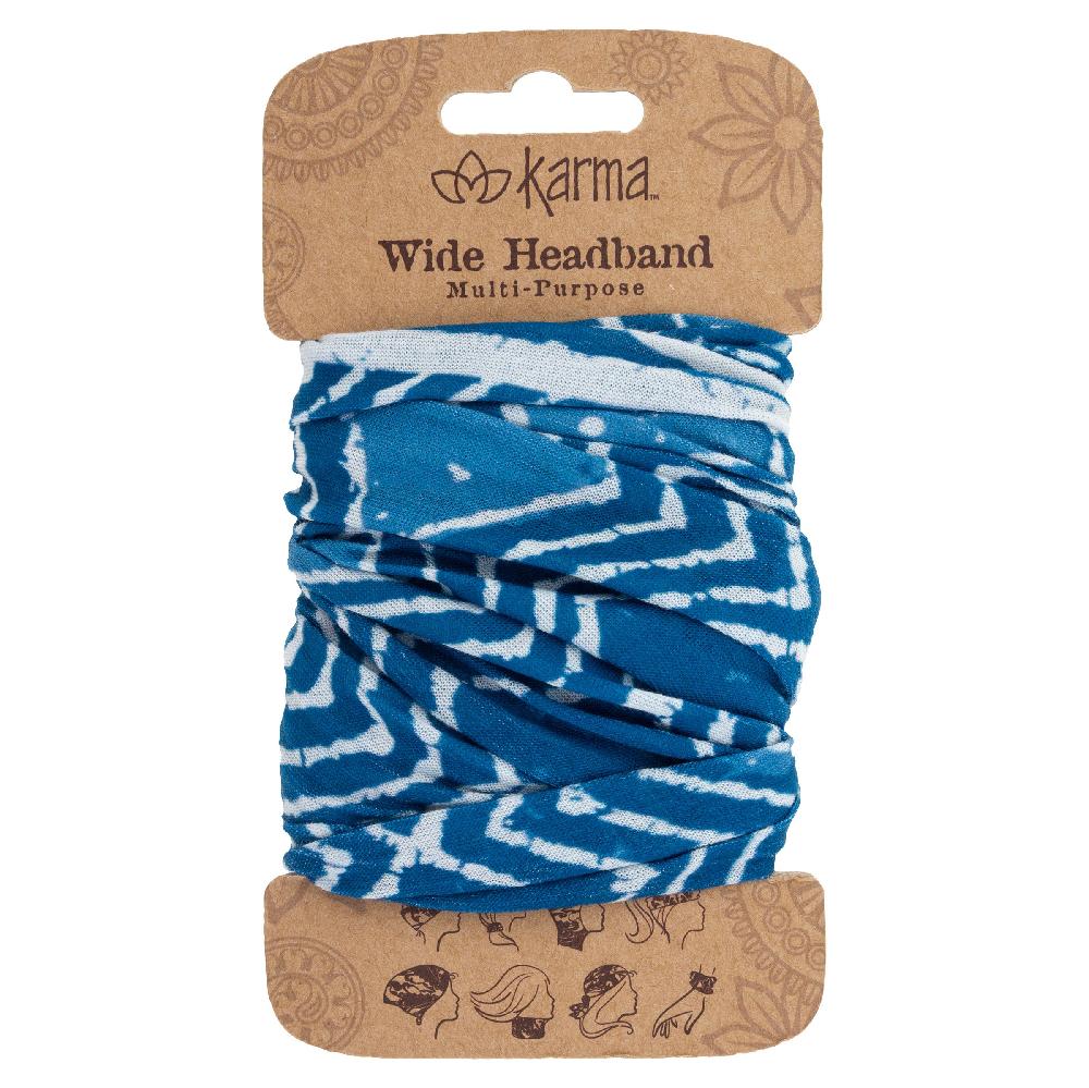 Karma Gifts Blue Batik Wide Headbands
