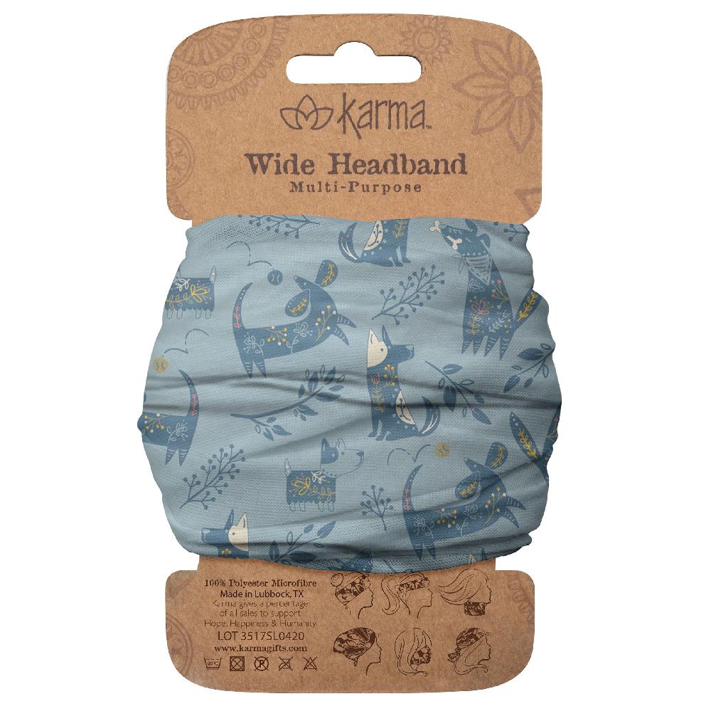Karma Gifts Blue Dog Wide Headbands