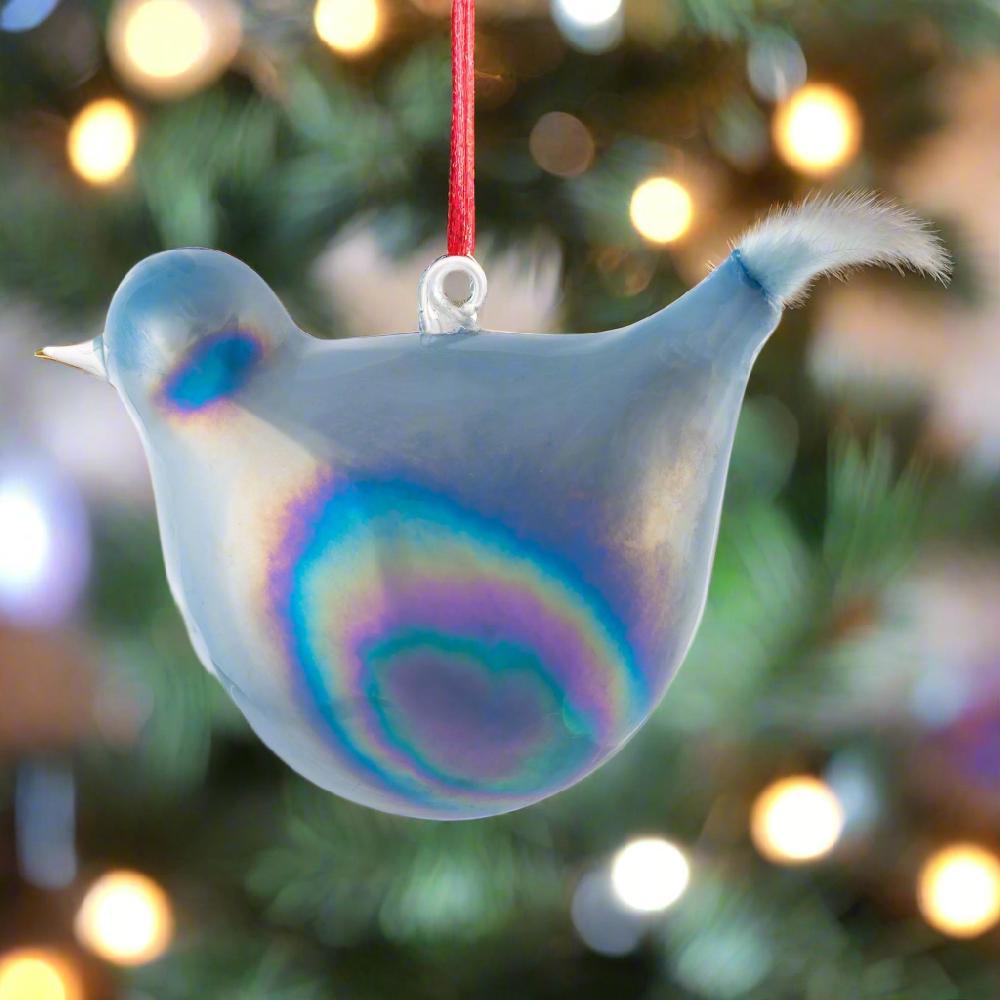 Karma Gifts Blue Feather Tail Bird Ornament