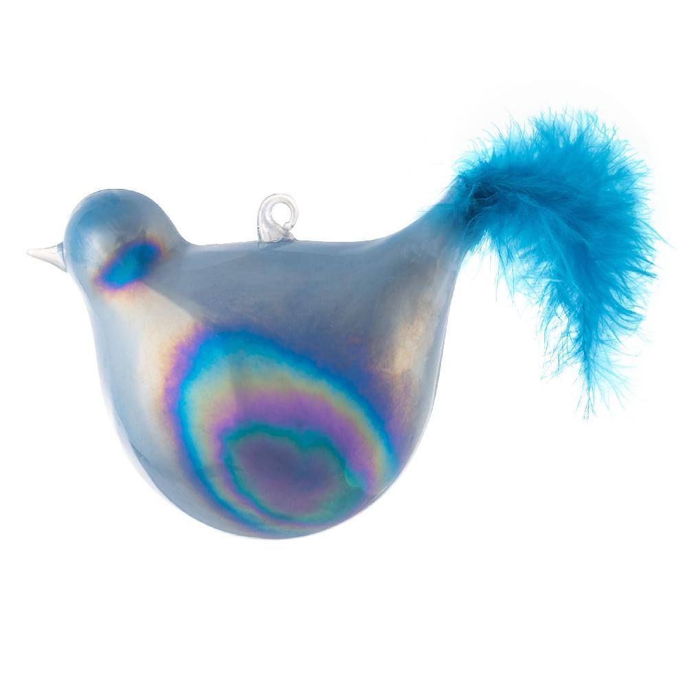 Karma Gifts Blue Feather Tail Bird Ornament