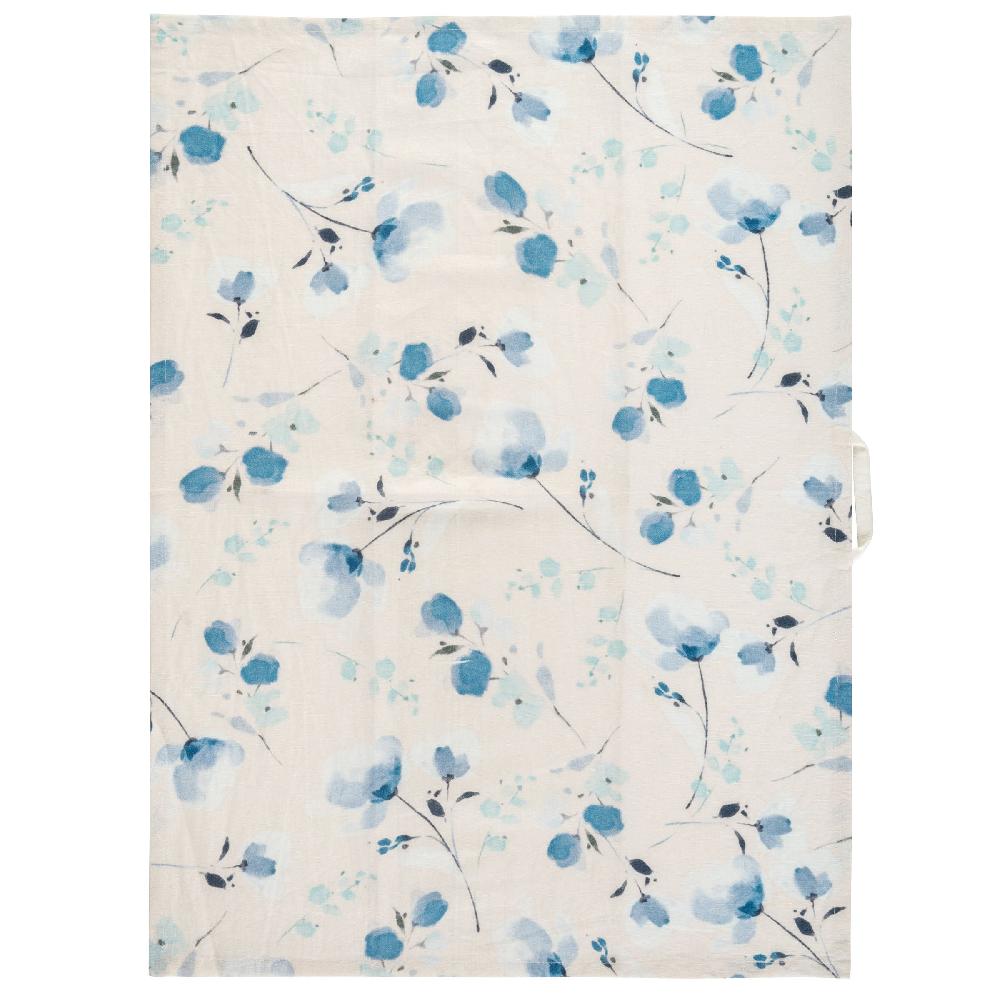 Karma Gifts Blue Floral Linen Blend Tea Towel