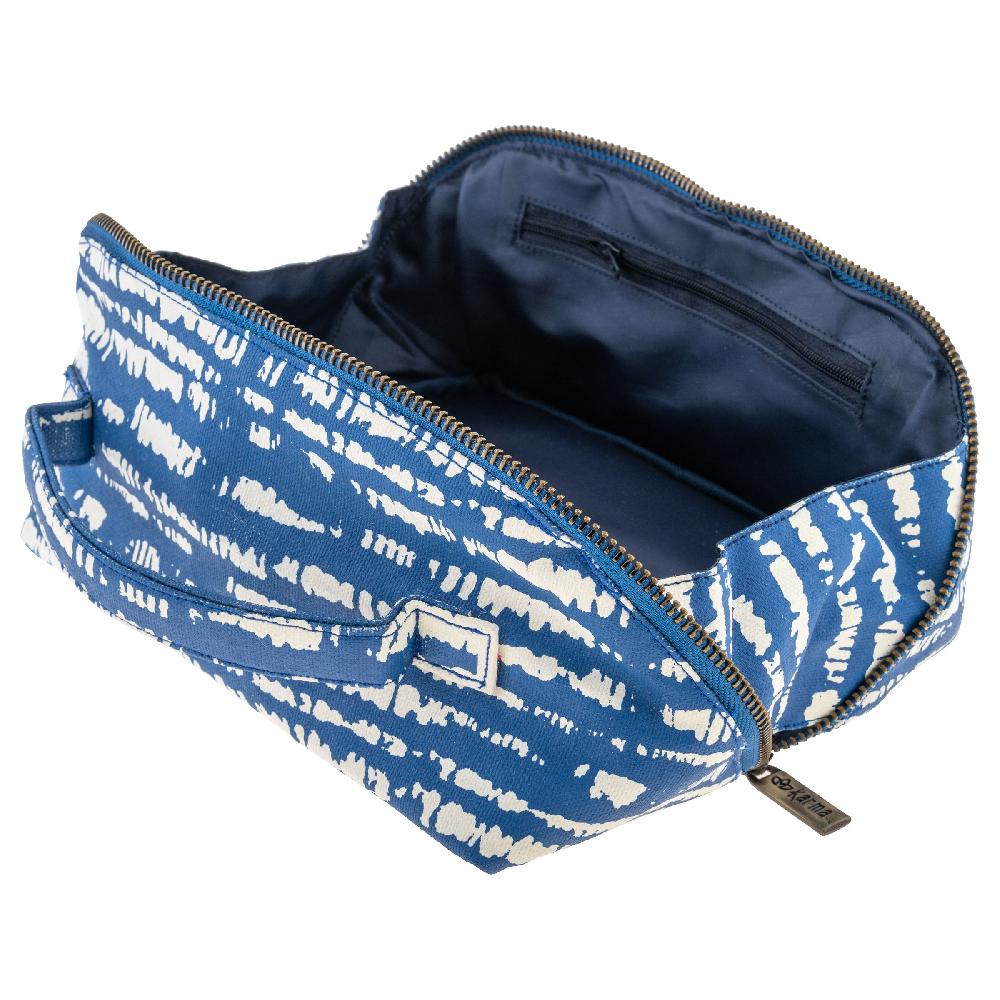 Karma Gifts Blue Shibori Zip Cosmetic Bag