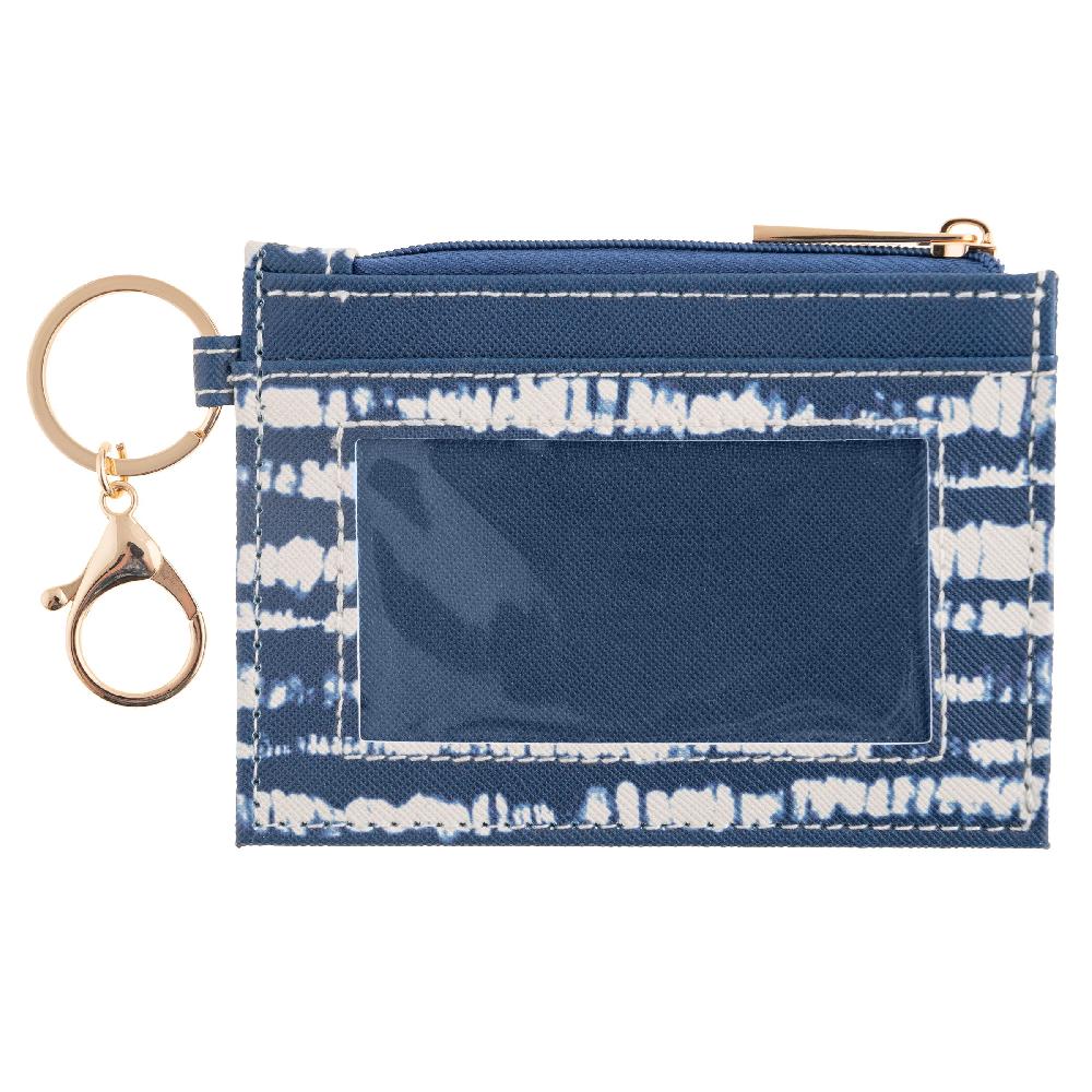 Karma Gifts Blue Shibori Zip ID Holder
