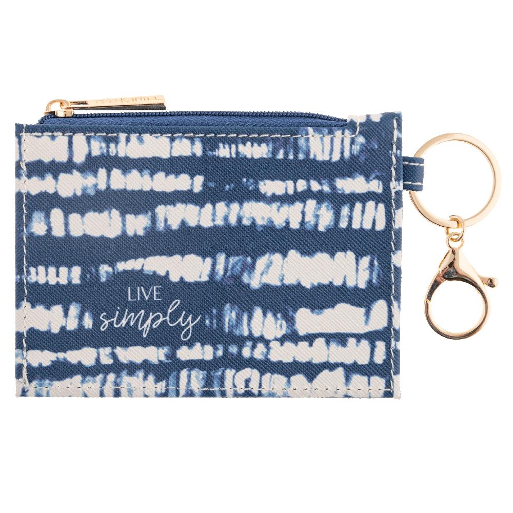 Karma Gifts Blue Shibori Zip ID Holder