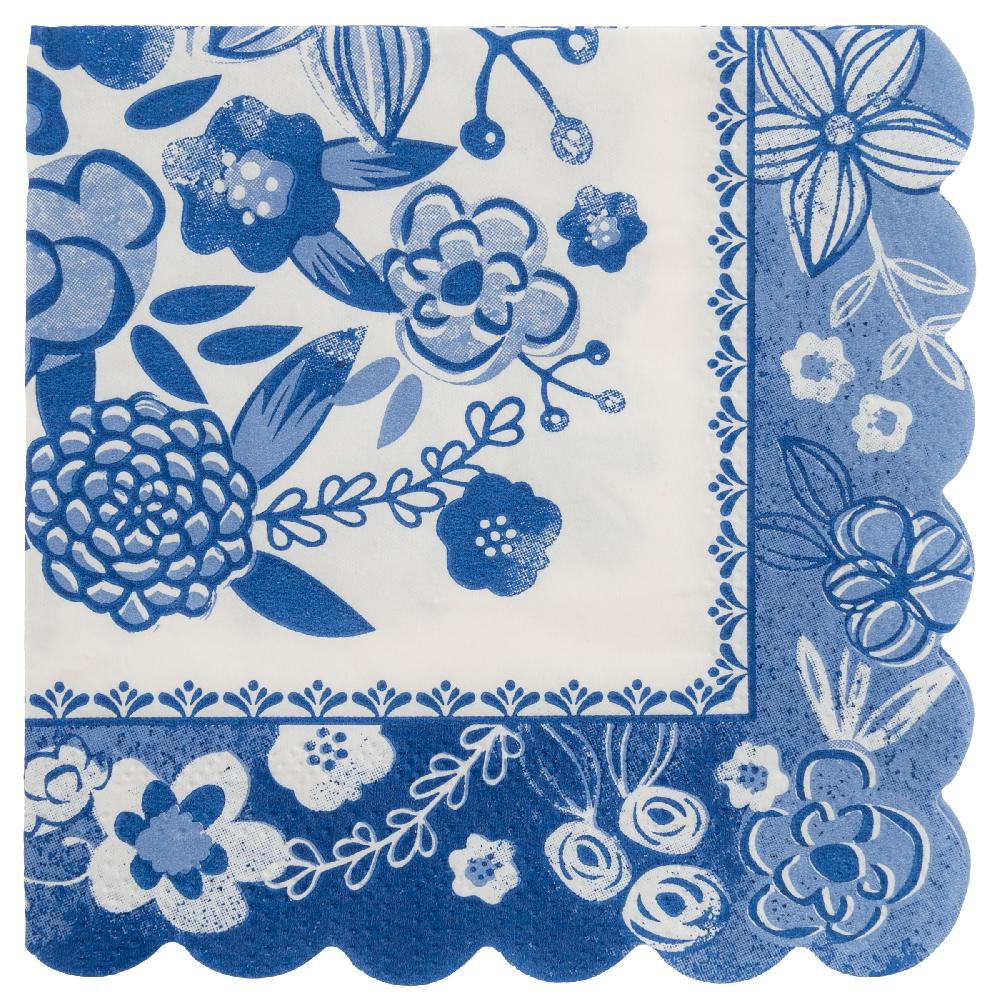 karma gifts Blue & White Cocktail Paper Napkins