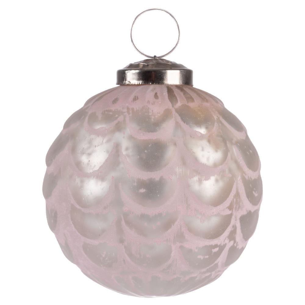 karma gifts Blush 3" Scalloped Glass Ornament