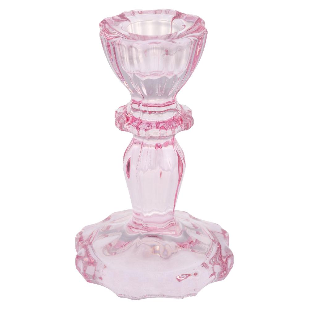 karma gifts Blush Glass Candlestick Holders