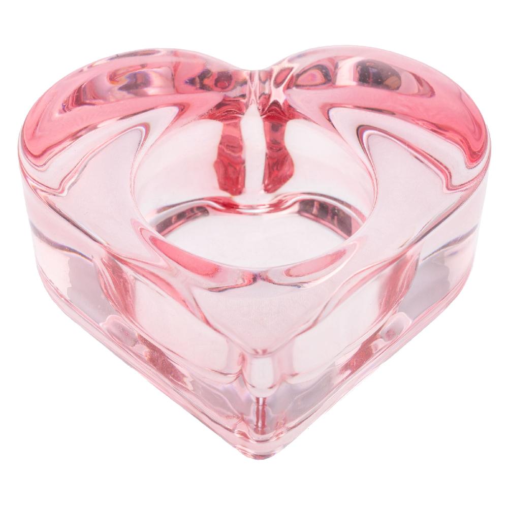 karma gifts Blush Glass Heart Tealight Holders