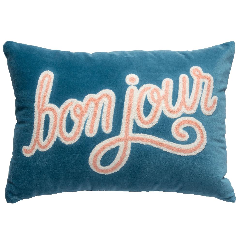 karma gifts Bon Jour Lumbar Velvet Pillow
