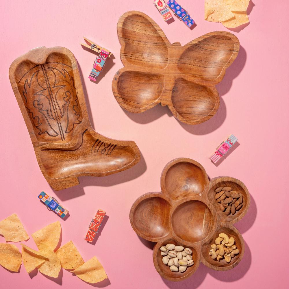 Karma Gifts Boot Wood Shaped Serving Bowl