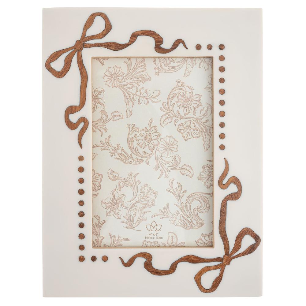 karma gifts Bows Rectangle Resin & Wood Frame