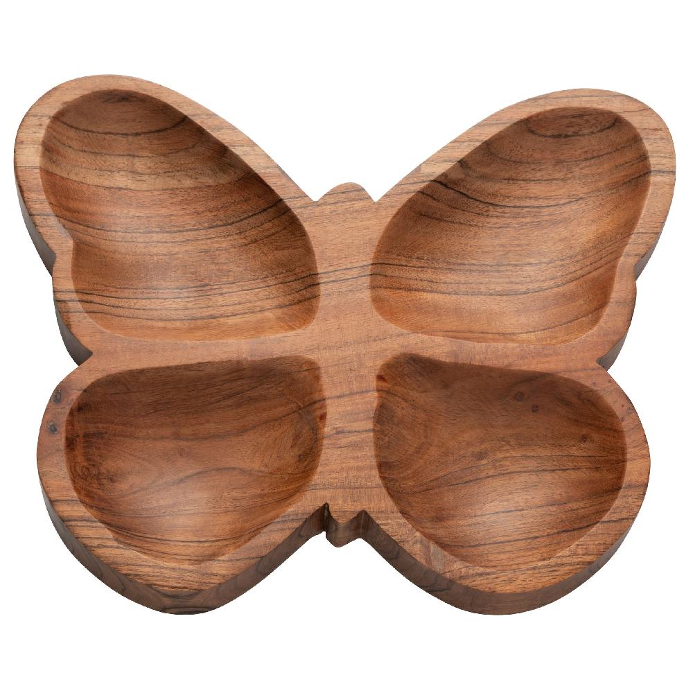 karma gifts Butterfly Wood Shaped Serving Bowl