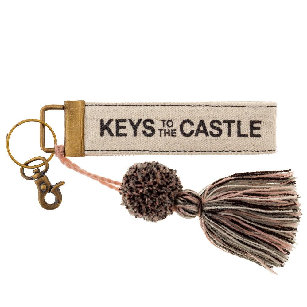 karma gifts Castle Canvas Tassel Key Chain