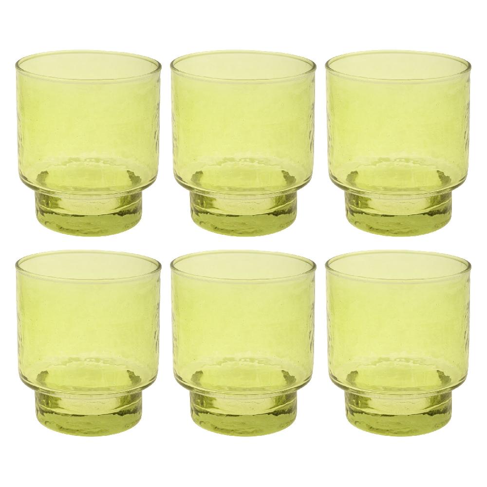 karma gifts Celery Set of Six Stacking Glasses