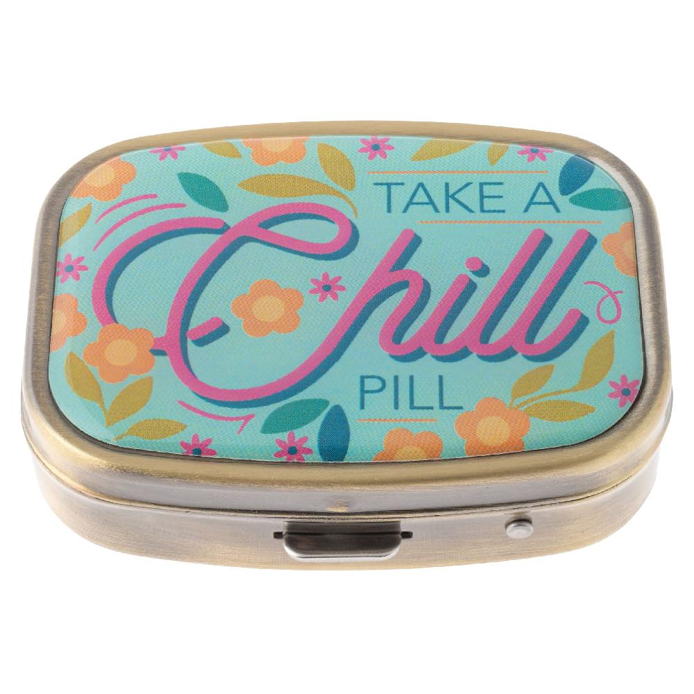 karma gifts Chill Pill Small Metal Pill Case