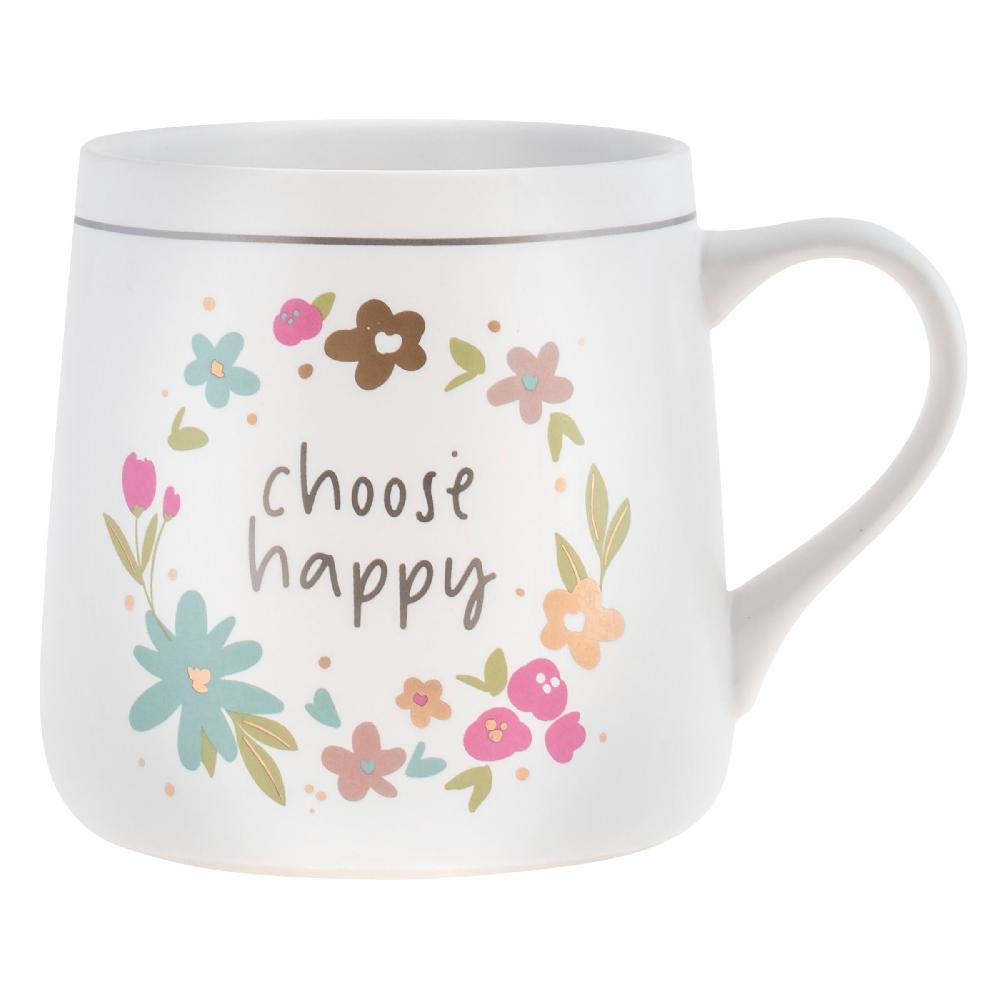 karma gifts Choose Happy Flora Mugs