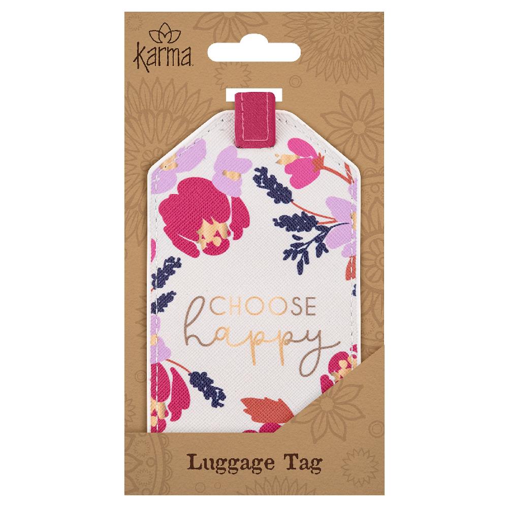 Karma Gifts Choose Happy Luggage Tags