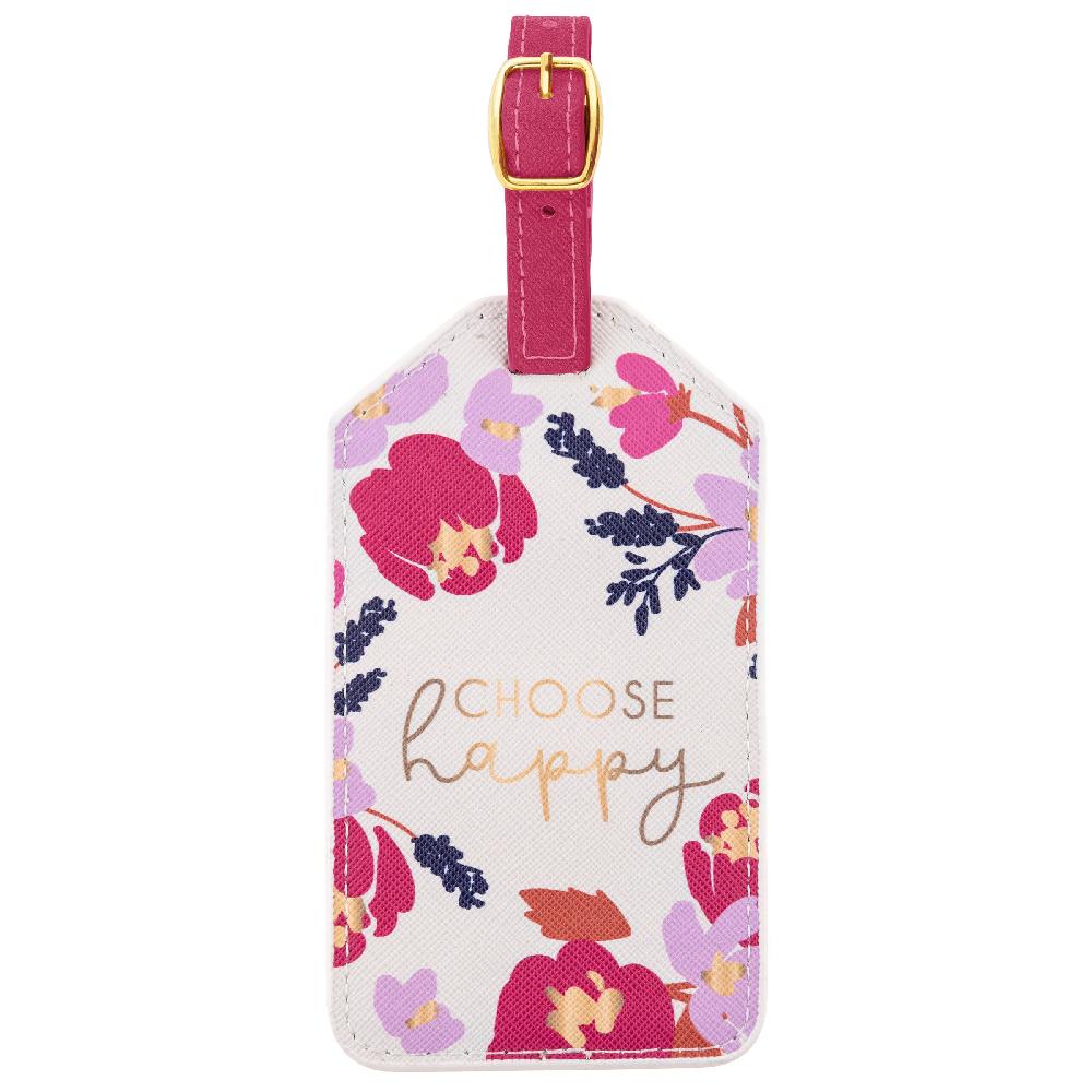 karma gifts Choose Happy Luggage Tags