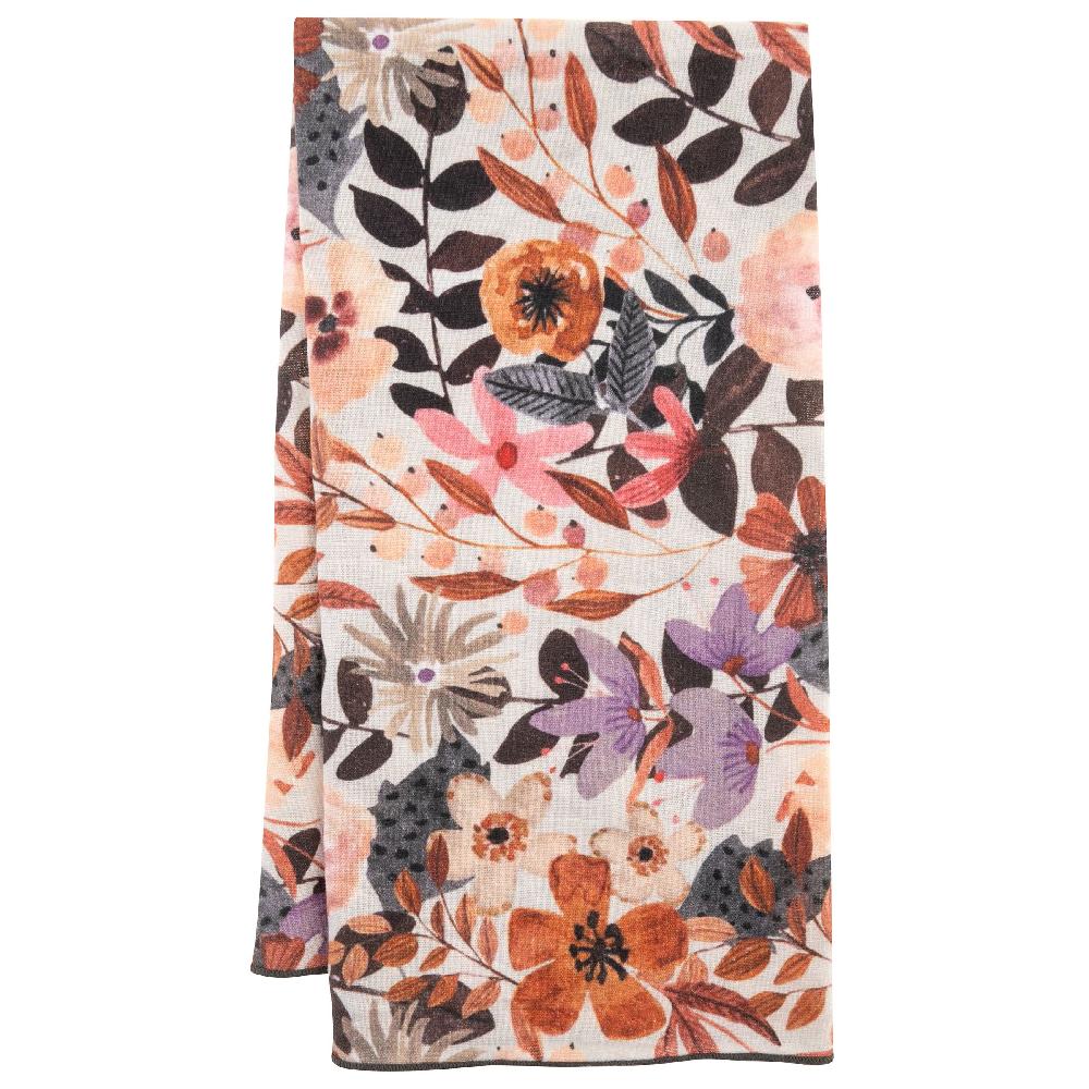 karma gifts Cinnamon Floral Linen Blend Tea Towel