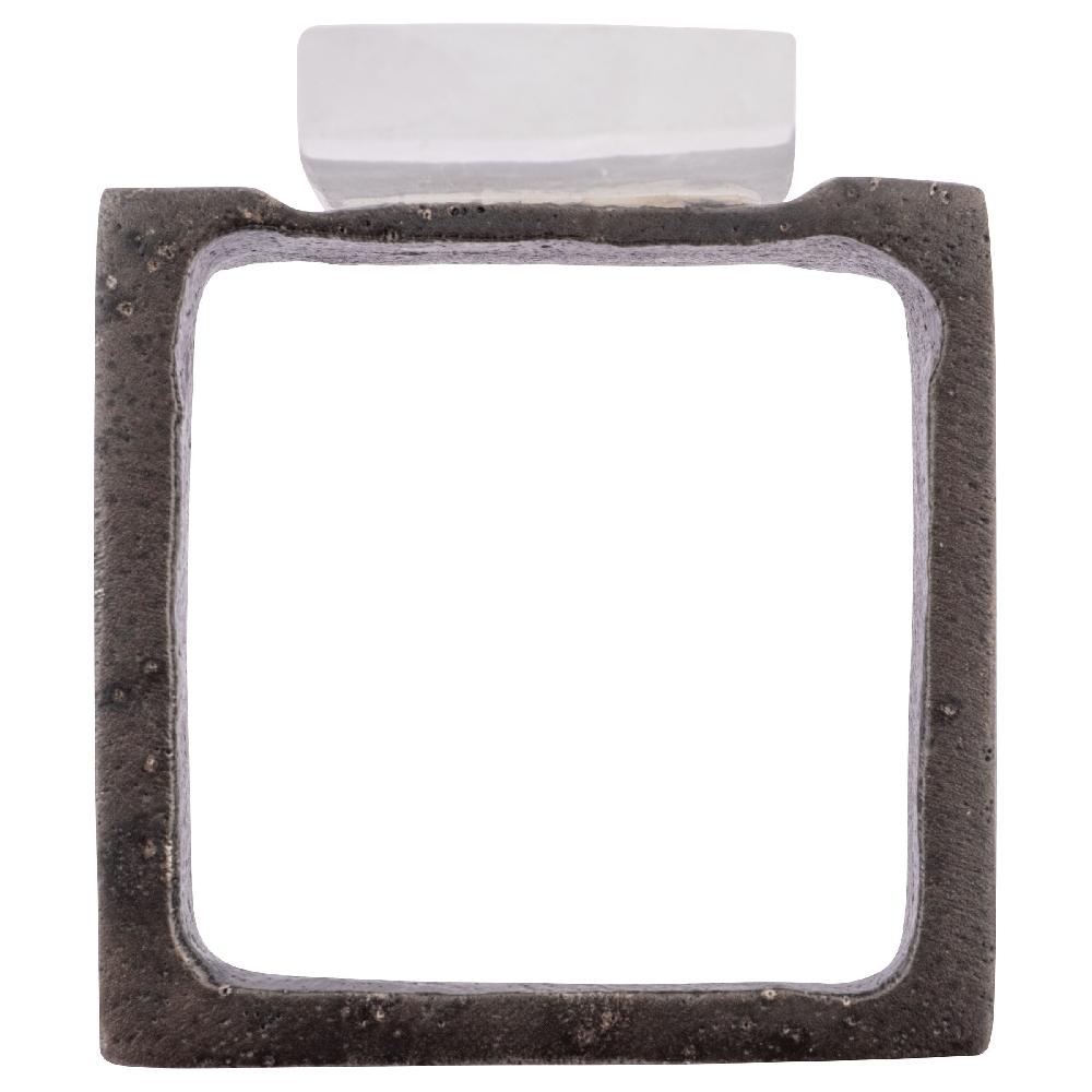 Karma Gifts Clear Rock Crystal / Black Napkin Rings