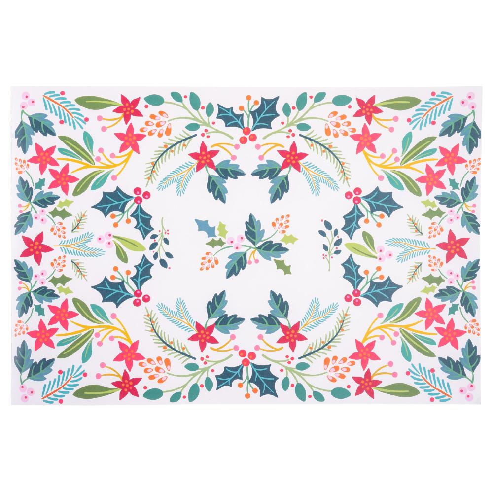 karma gifts Colorful Holly Paper Placemat Booklet